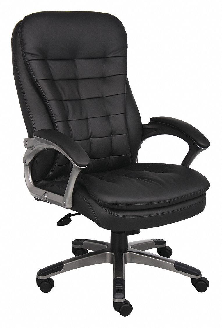GRAINGER APPROVED Executive Chair, Executive Chair, Black, Vinyl, 19 in
