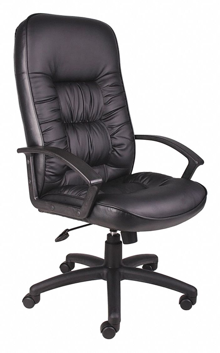 GRAINGER APPROVED Executive Chair, Executive Chair, Black, Leather, 20
