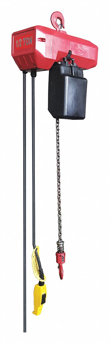 Electric Chain Hoist: H4 - Heavy Duty, 115/230V AC, Hook Mounted - No Trolley, 1 Speeds