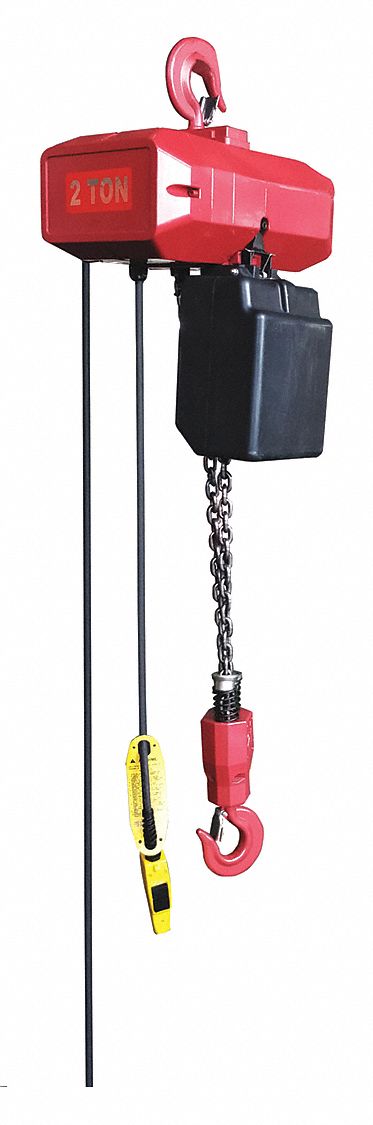 Electric Chain Hoist: H4 - Heavy Duty, 115/230V AC, Hook Mounted - No Trolley, 1 Speeds
