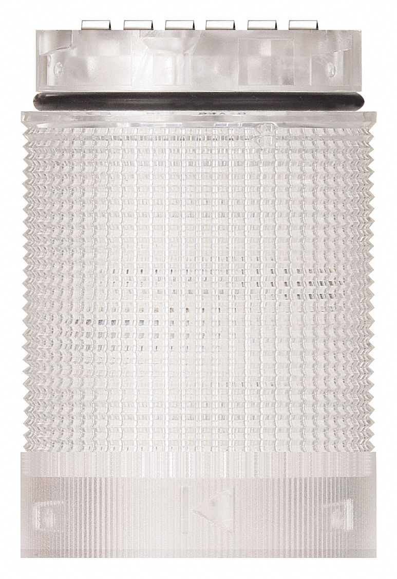 Tower Light Module: Flashing/Steady, 24V AC/24V DC, Clear, 40 mm Overall Dia, 59 mm Overall Ht