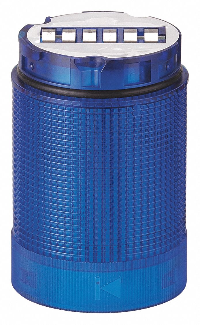 Tower Light Module: Flashing/Steady, 24V AC/24V DC, Blue, 40 mm Overall Dia, 59 mm Overall Ht