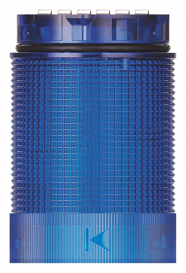 Tower Light Module: Flashing/Strobe, 24V DC, Blue, 40 mm Overall Dia, 59 mm Overall Ht