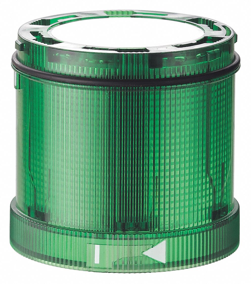 Tower Light Module: Flashing/Strobe, 24V DC, Green, 70 mm Overall Dia, 66 mm Overall Ht