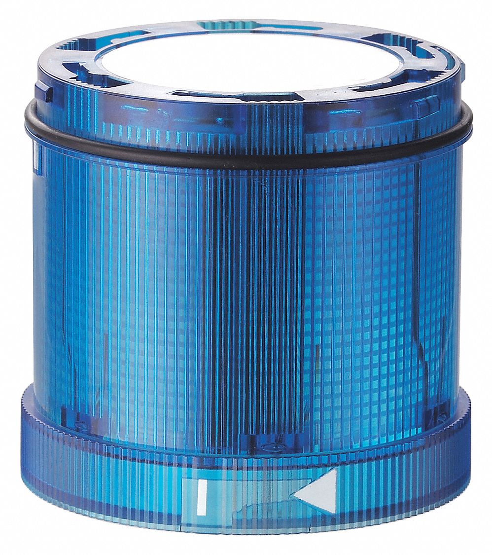 Tower Light Module: Flashing/Strobe, 24V DC, Blue, 70 mm Overall Dia, 66 mm Overall Ht