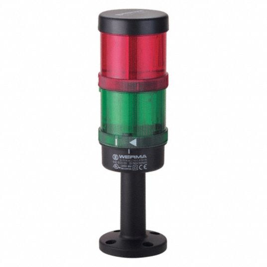 WERMA Tower Light Assembly 2 Lights, Green/Red, Flashing/Steady