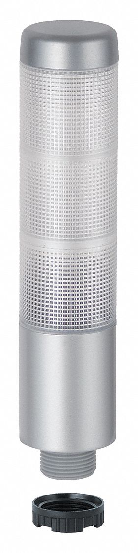 Tower Light Assembly: 3 Tier, Green/Red/Yellow, No Sounder Tier, 175 mm Overall Ht, Steady