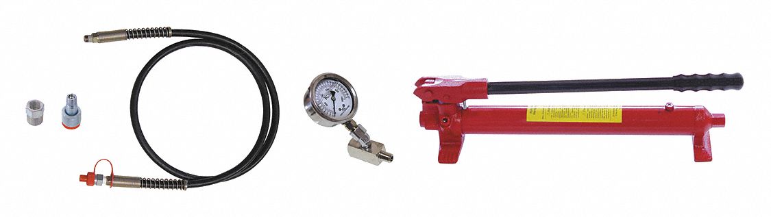 Hydraulic Hand Pump: 2 Stages, 200 psi Max. Pressure 1st Stage, 33 cu in Reservoir Capacity