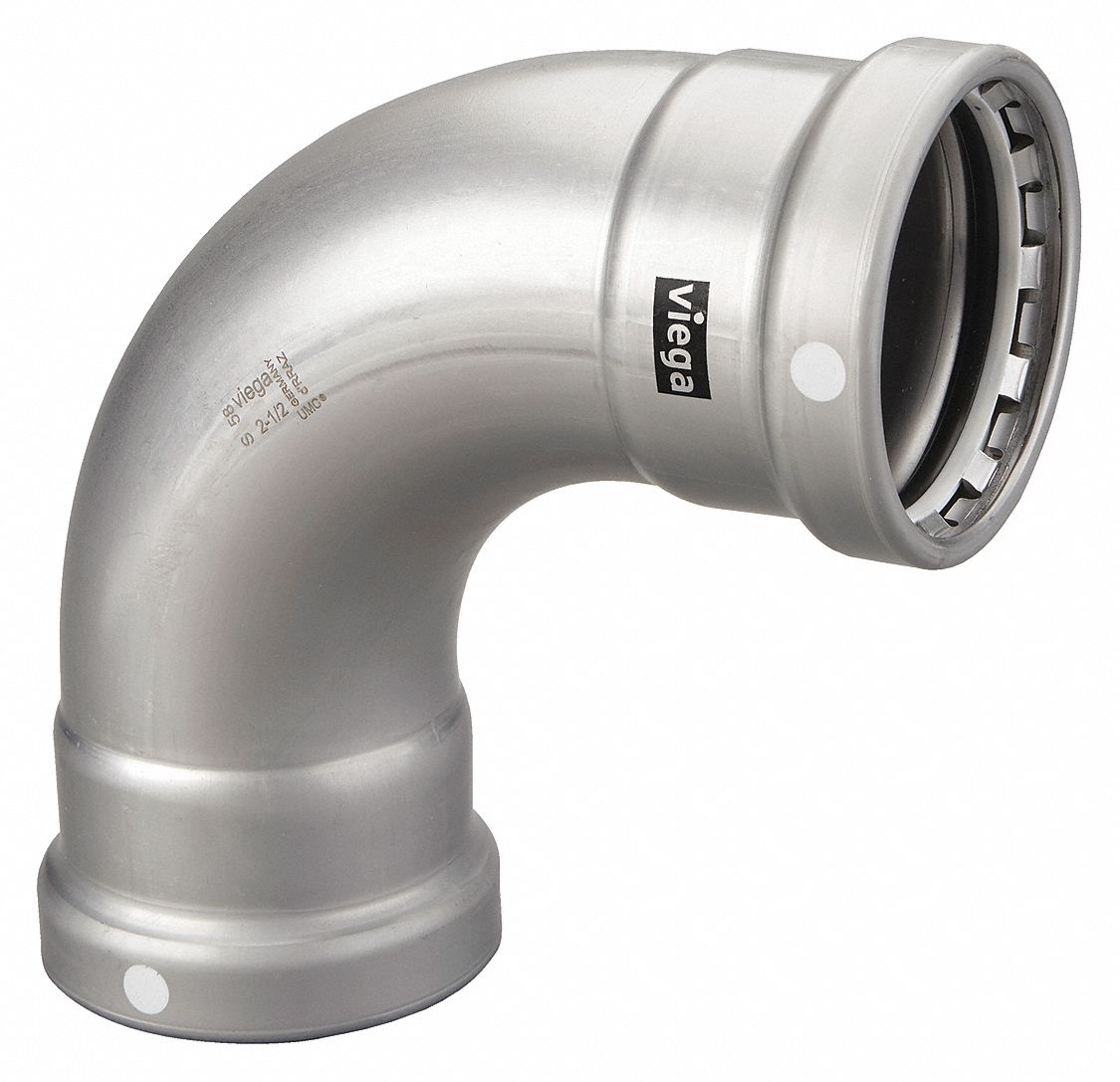 VIEGA MEGAPRESS XL 90 Degrees Elbow, 4 in Tube Size 452Z5226510 Grainger