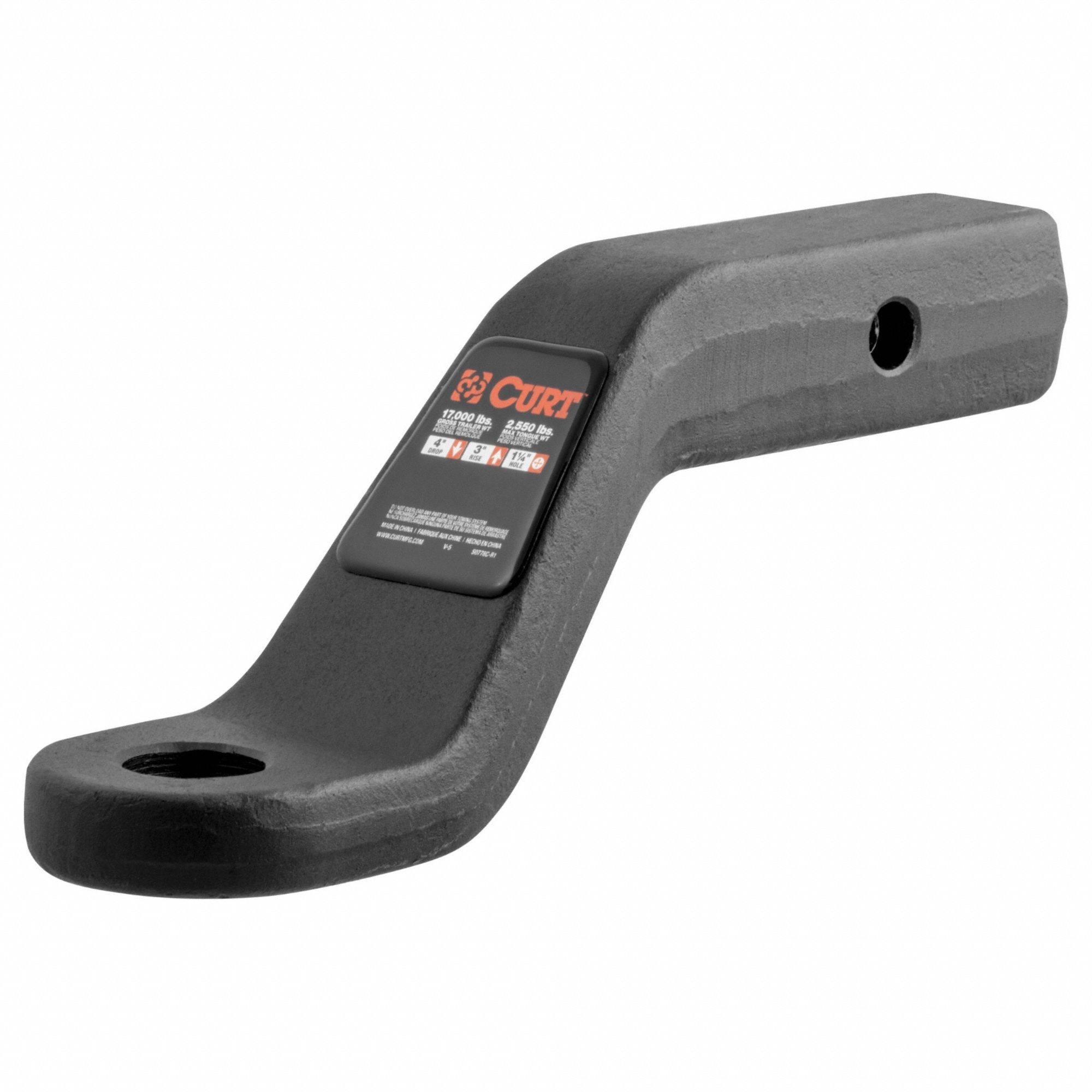 Towing Ball Mount: V, 1 1/4 in Compatible Ball Shank Dia, Ball Mount Ball Mount, Steel