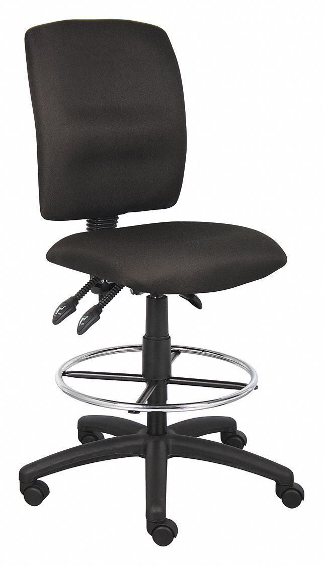 GRAINGER APPROVED 453A10 Drafting Chair,48.25 in H,Black 453A10
