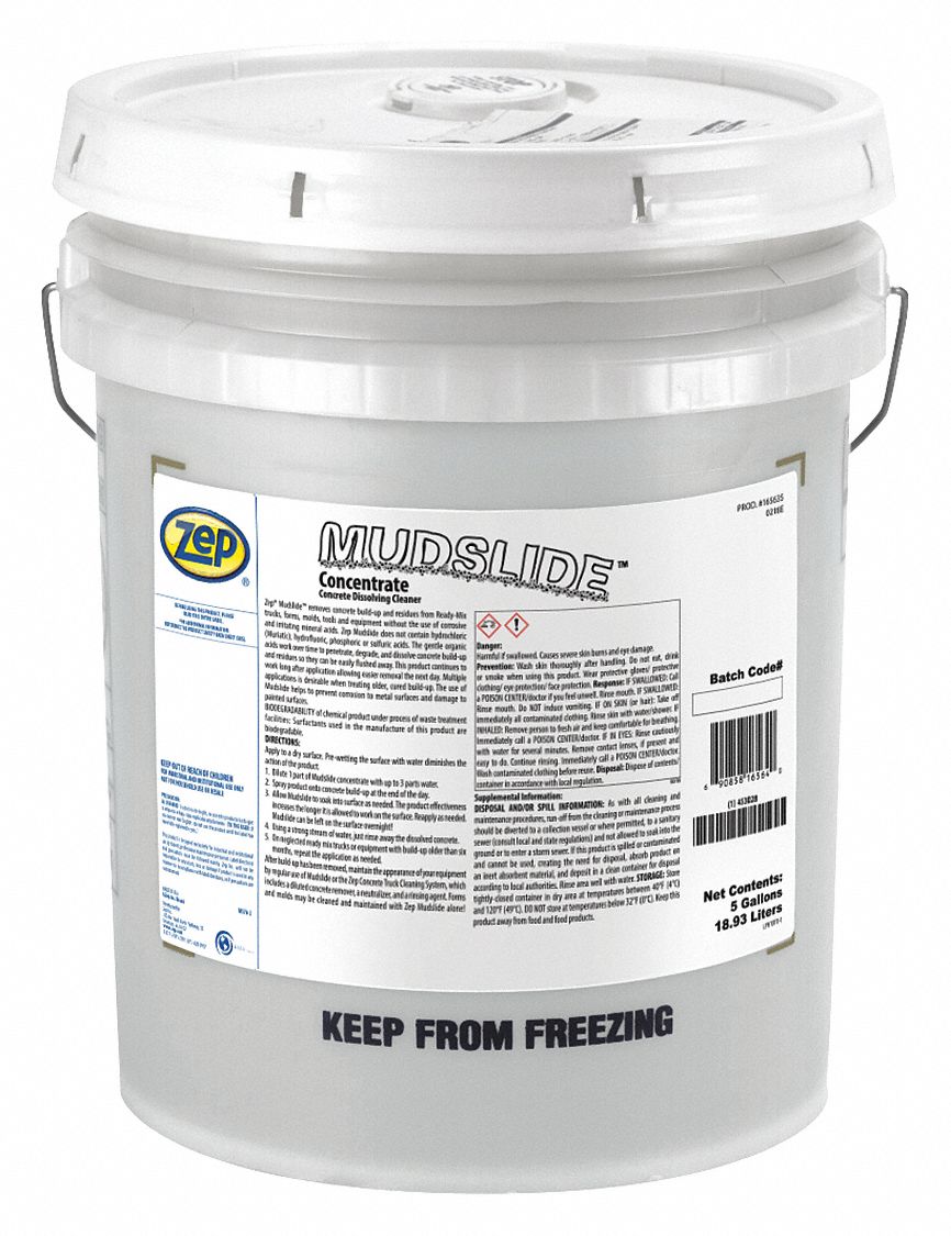ZEP Concrete Remover, Liquid, Pail 453D28165635 Grainger