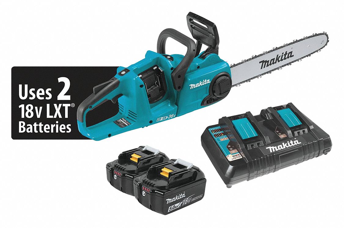 MAKITA 16 in, 18 V, Battery Powered, Cordless Chain Saw, Battery