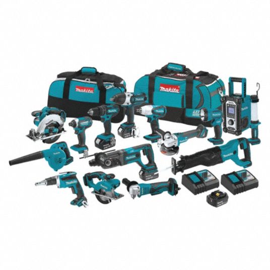 ubrugt bestøve Bølle MAKITA, 18V DC Volt, 15 Tools, Cordless Combination Kit - 453G30|XT1501 -  Grainger