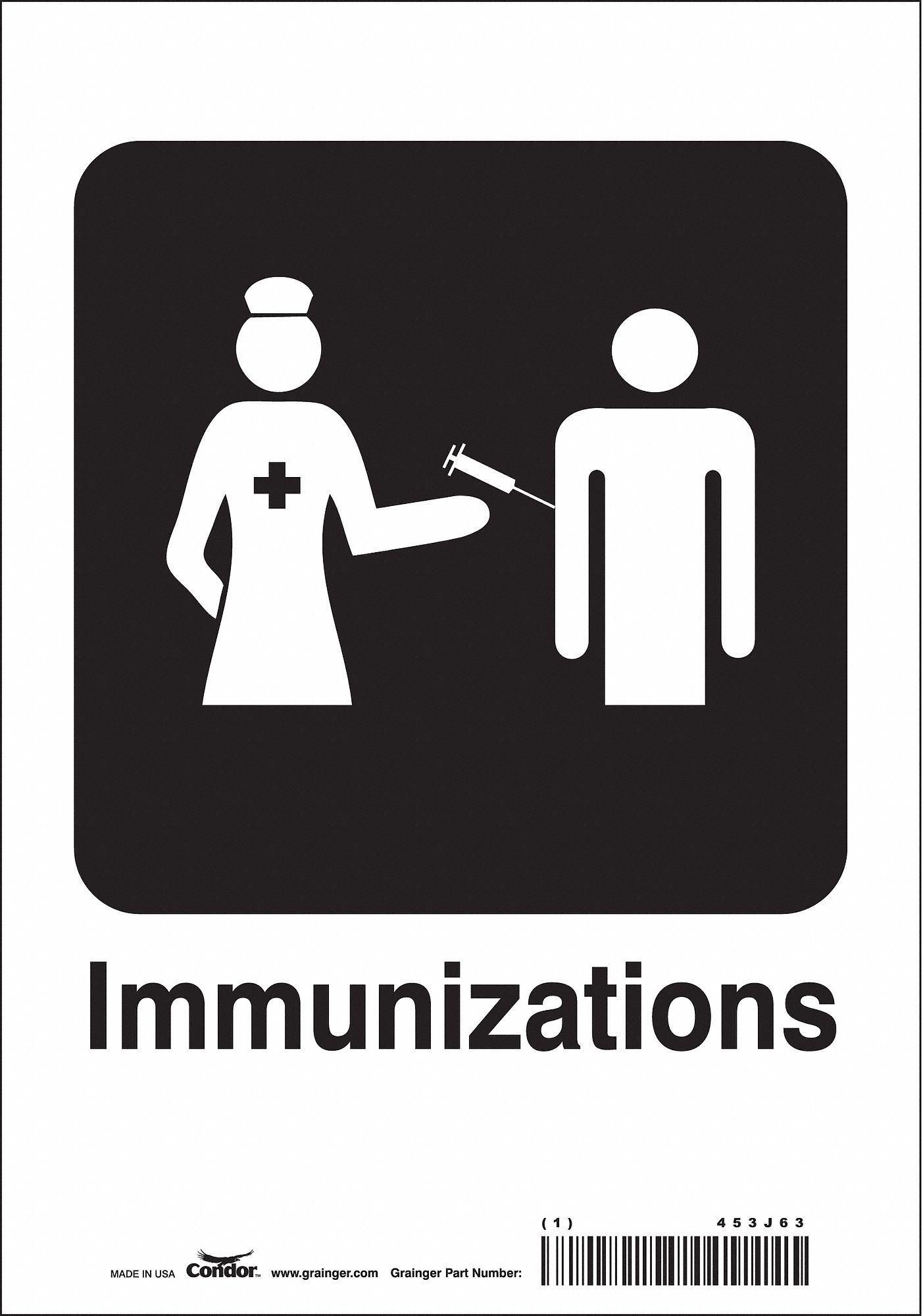 Safety Sign: Vinyl, Adhesive Sign Mounting, 10 in x 7 in Nominal Sign Size, Not Retroreflective