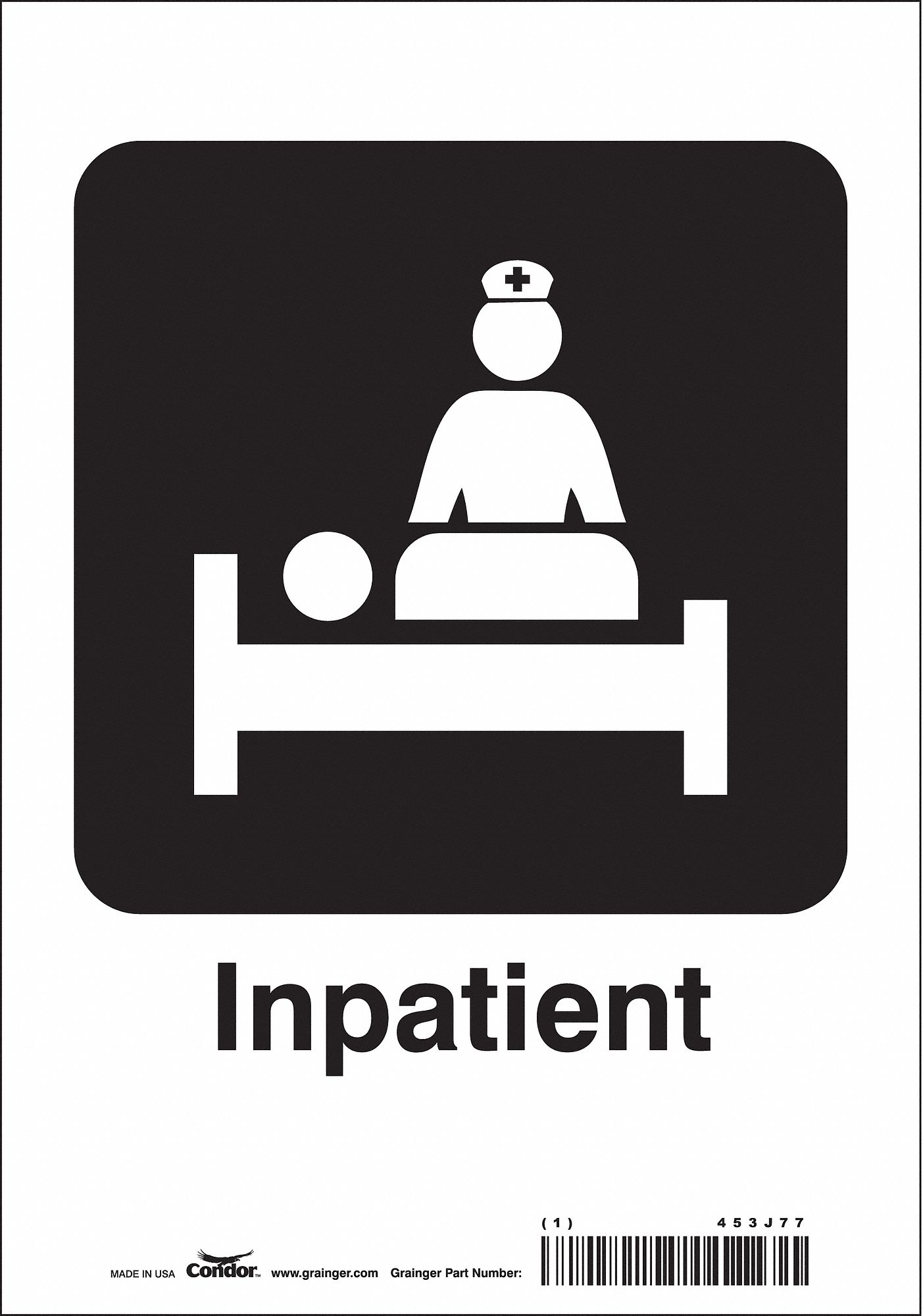 Safety Sign: Vinyl, Adhesive Sign Mounting, 10 in x 7 in Nominal Sign Size, Not Retroreflective
