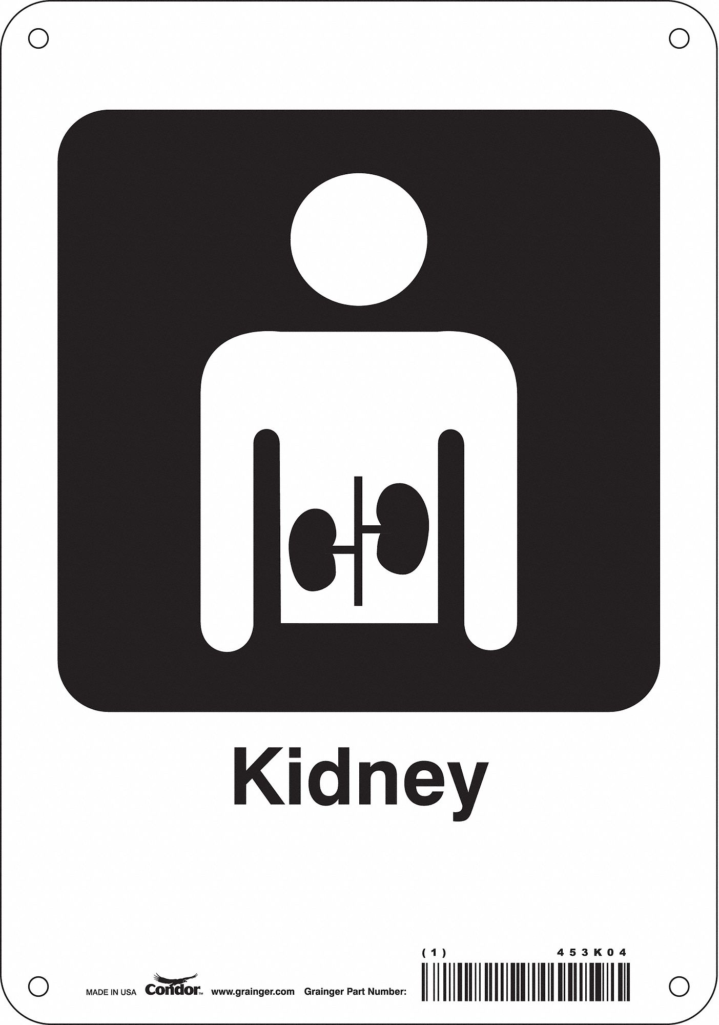 Safety Sign: Aluminum, Mounting Holes Sign Mounting, 10 in x 7 in Nominal Sign Size, 0.032 in Thick