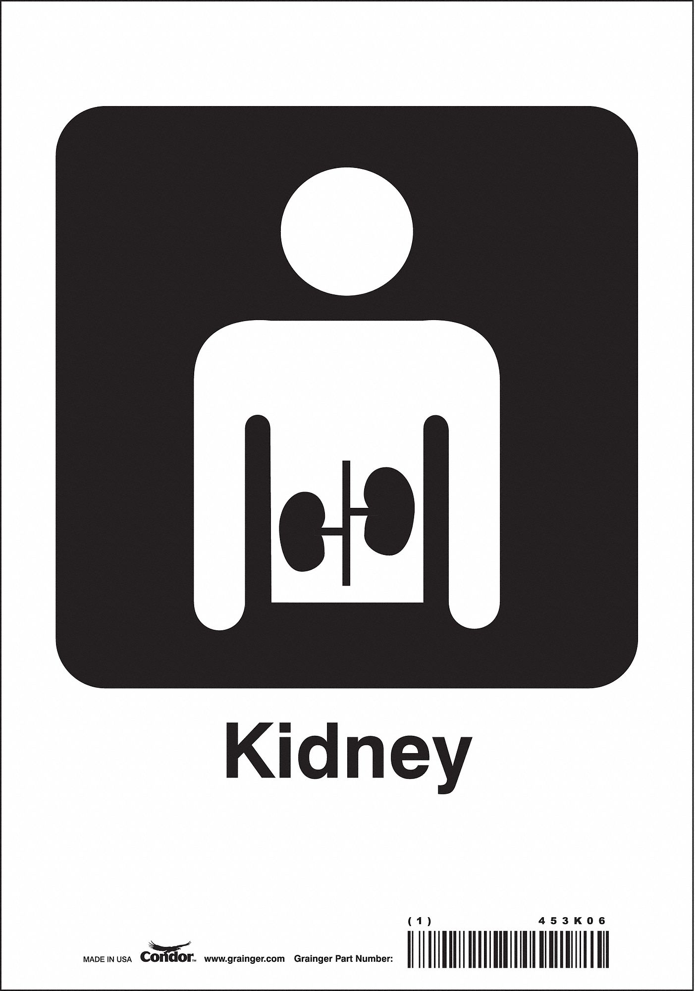 Safety Sign: Vinyl, Adhesive Sign Mounting, 10 in x 7 in Nominal Sign Size, Not Retroreflective
