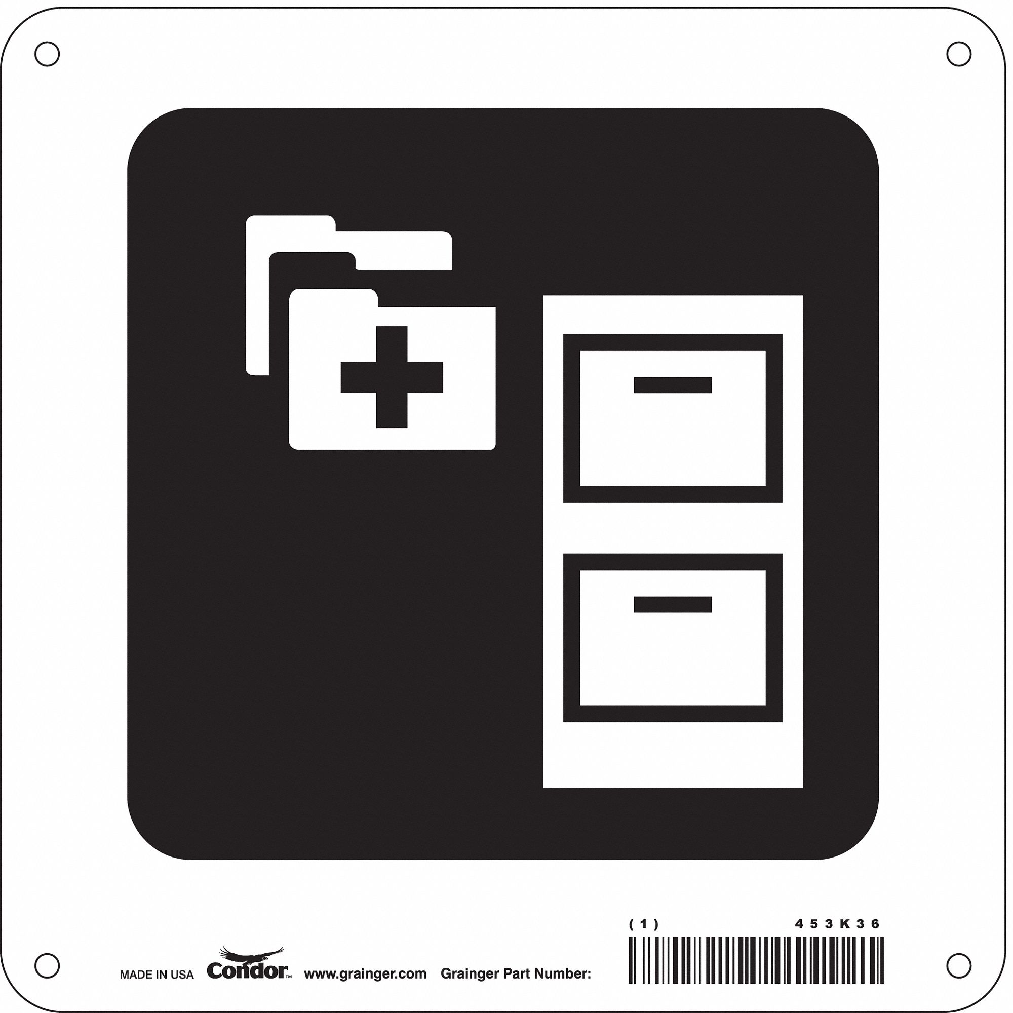Safety Sign, 8 in x 8 in, Polyethylene