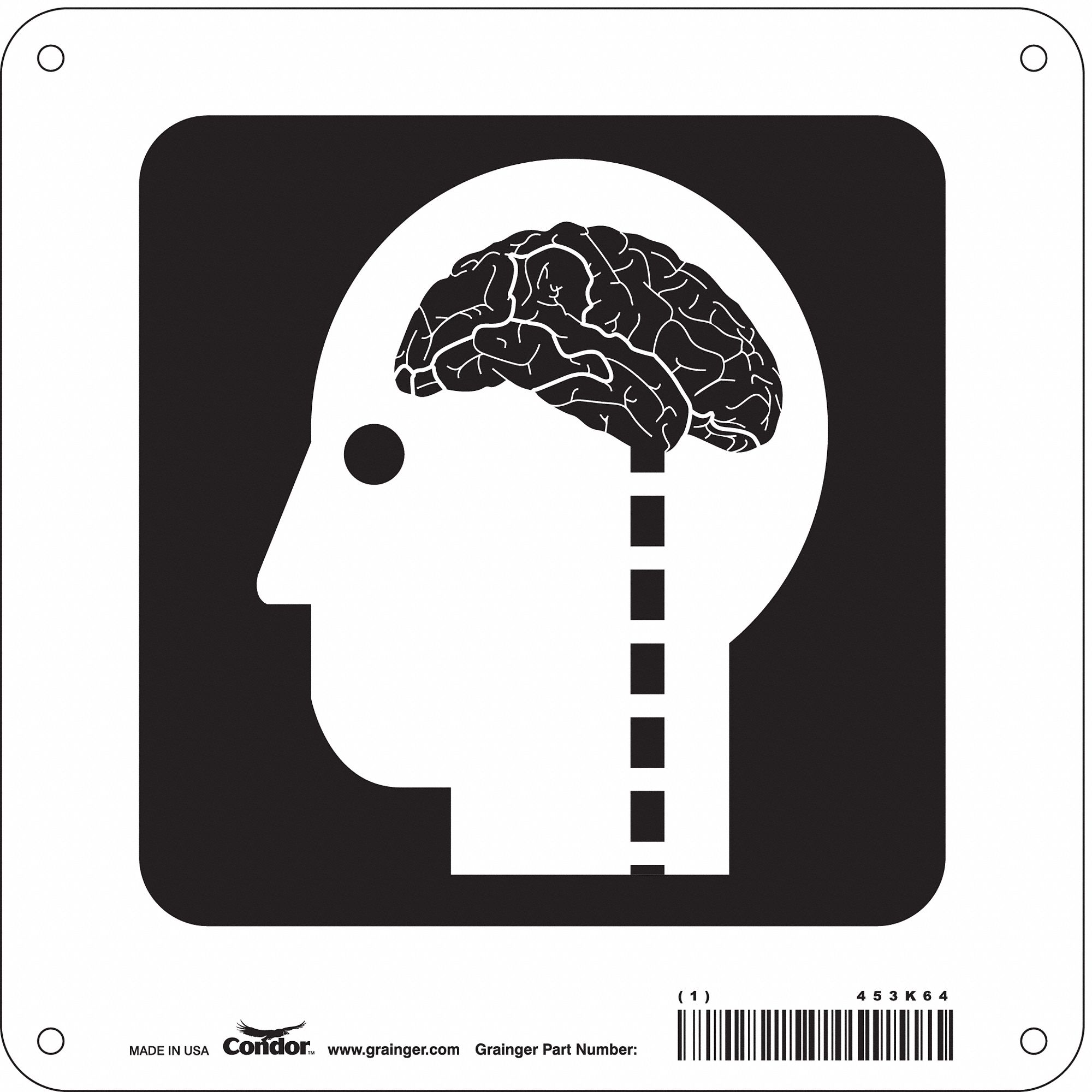 Safety Sign, 8 in x 8 in, Polyethylene