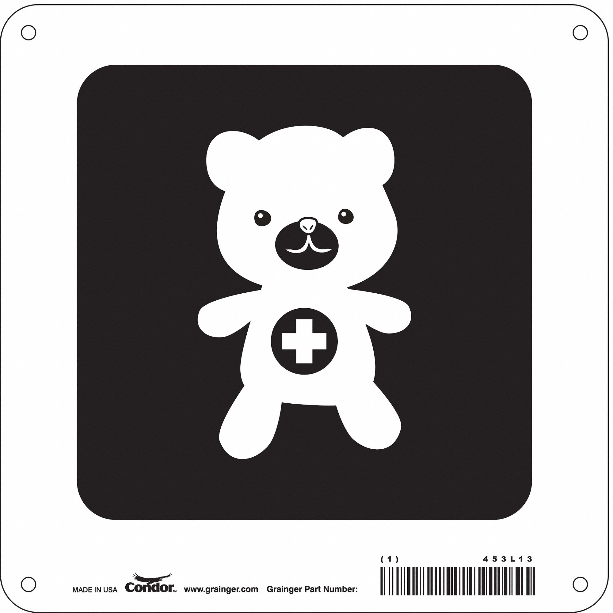 Safety Sign: Aluminum, Mounting Holes Sign Mounting, 8 in x 8 in Nominal Sign Size, 0.032 in Thick