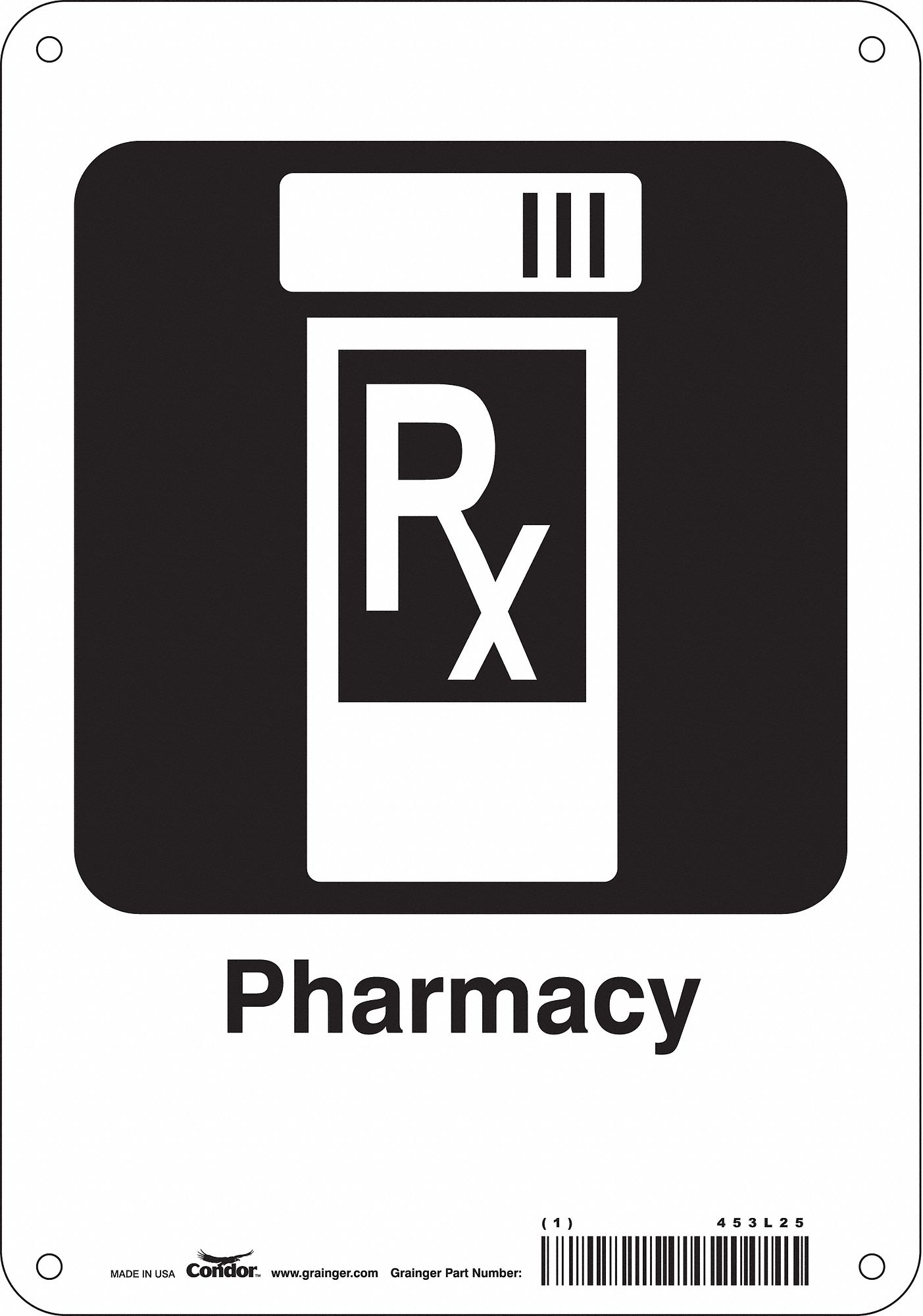 Safety Sign, 10 in x 7 in, Polyethylene