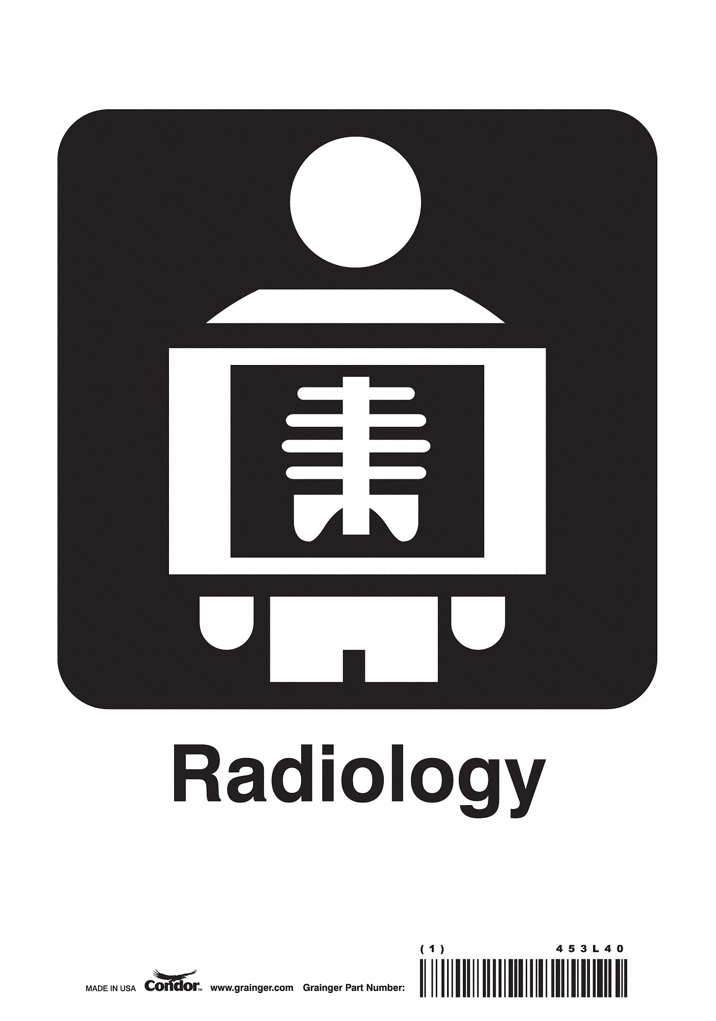 Safety Sign: Vinyl, Adhesive Sign Mounting, 10 in x 7 in Nominal Sign Size, Not Retroreflective
