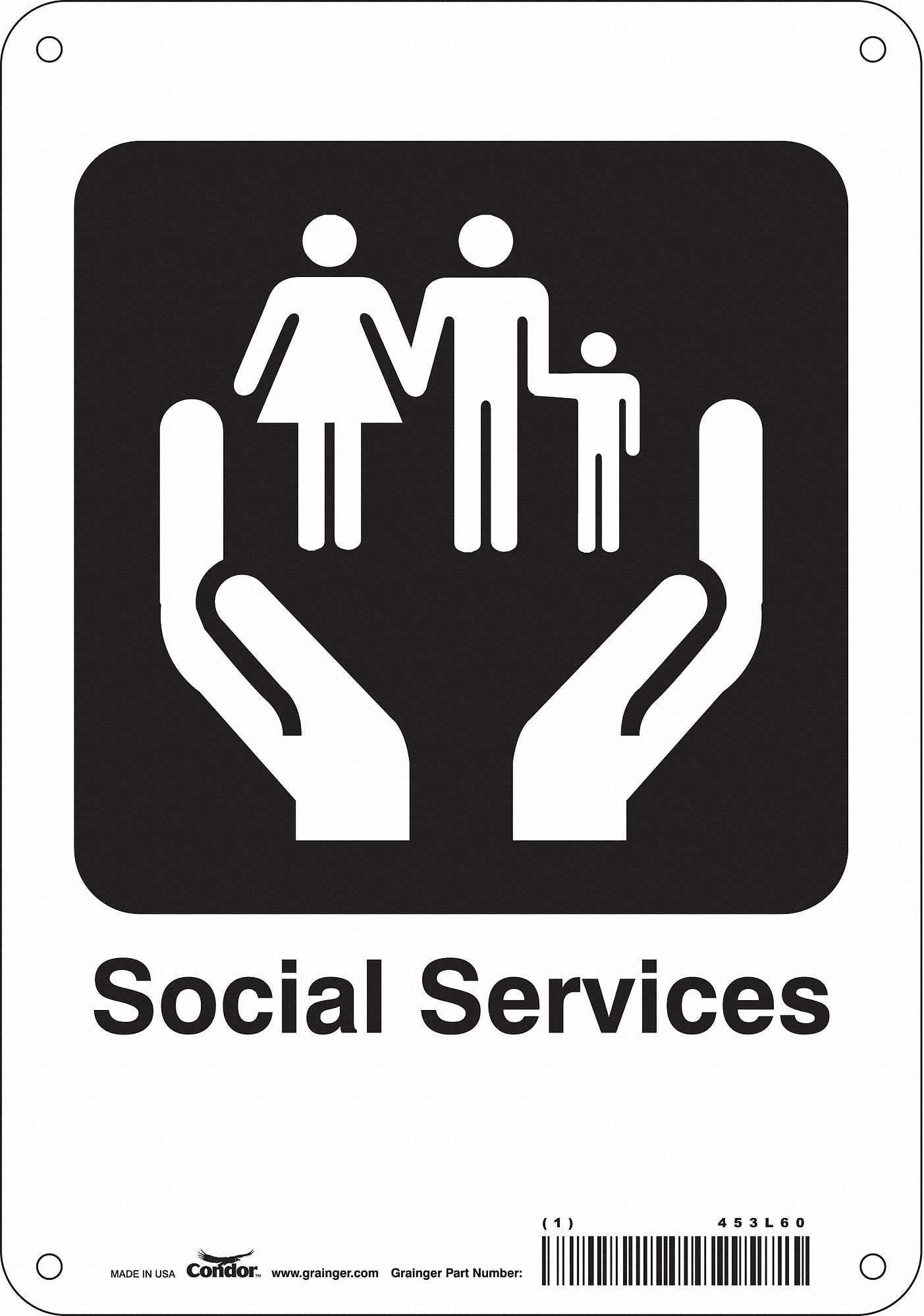 Safety Sign, 10 in x 7 in, Polyethylene