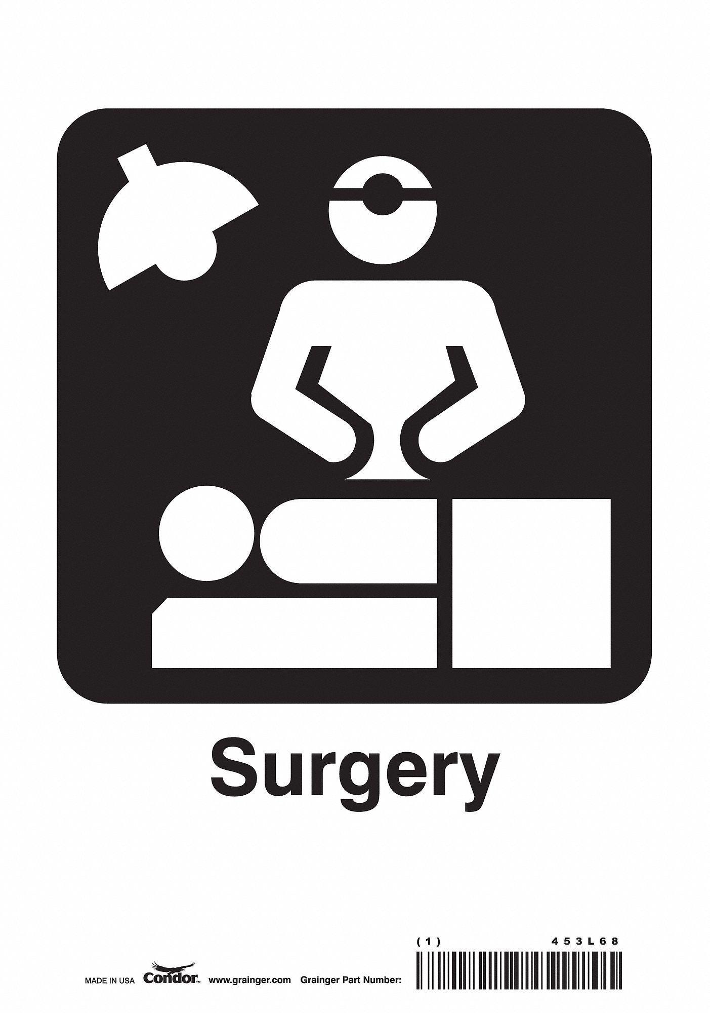 Safety Sign: Vinyl, Adhesive Sign Mounting, 10 in x 7 in Nominal Sign Size, Not Retroreflective