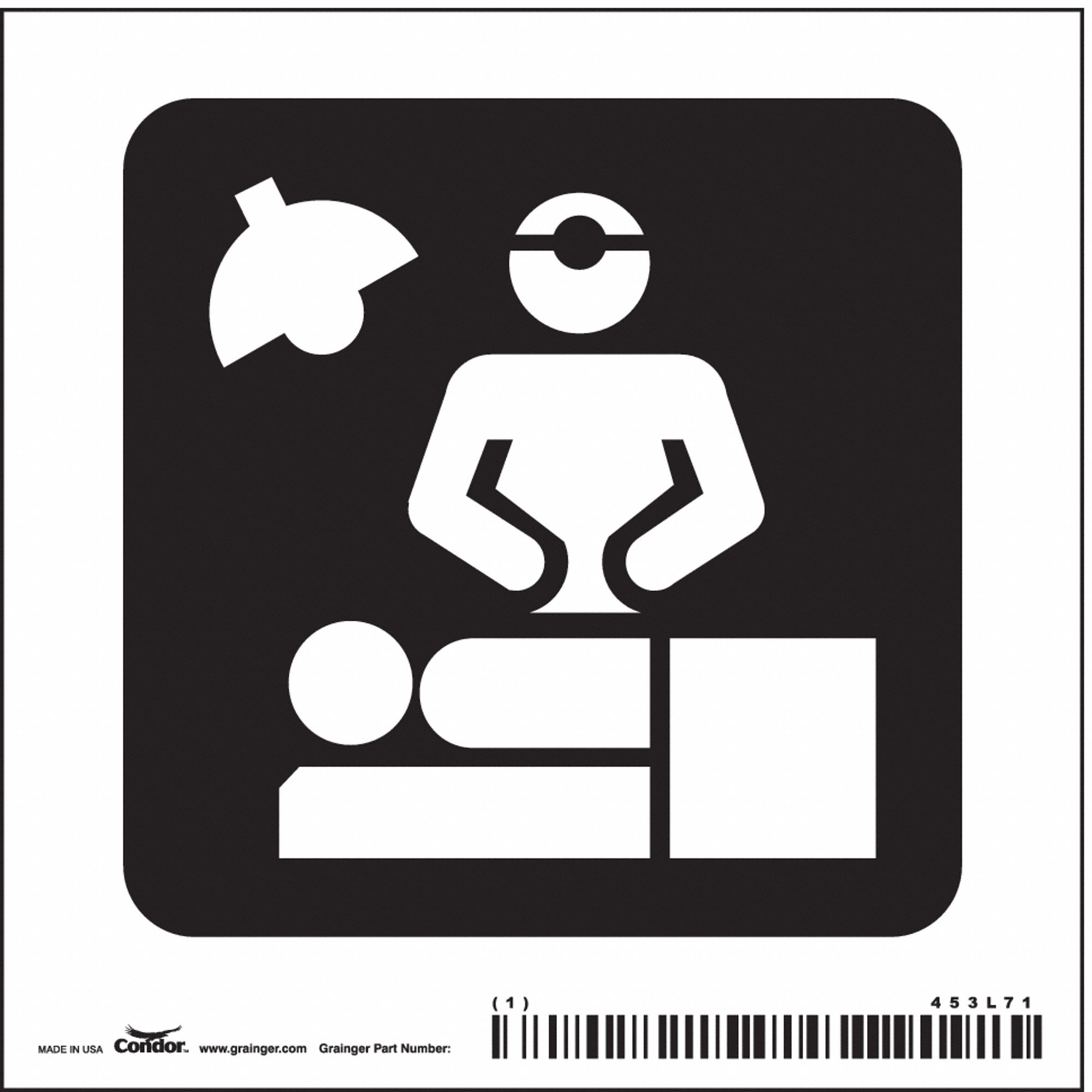 Safety Sign: Vinyl, Adhesive Sign Mounting, 4 in x 4 in Nominal Sign Size, Not Retroreflective