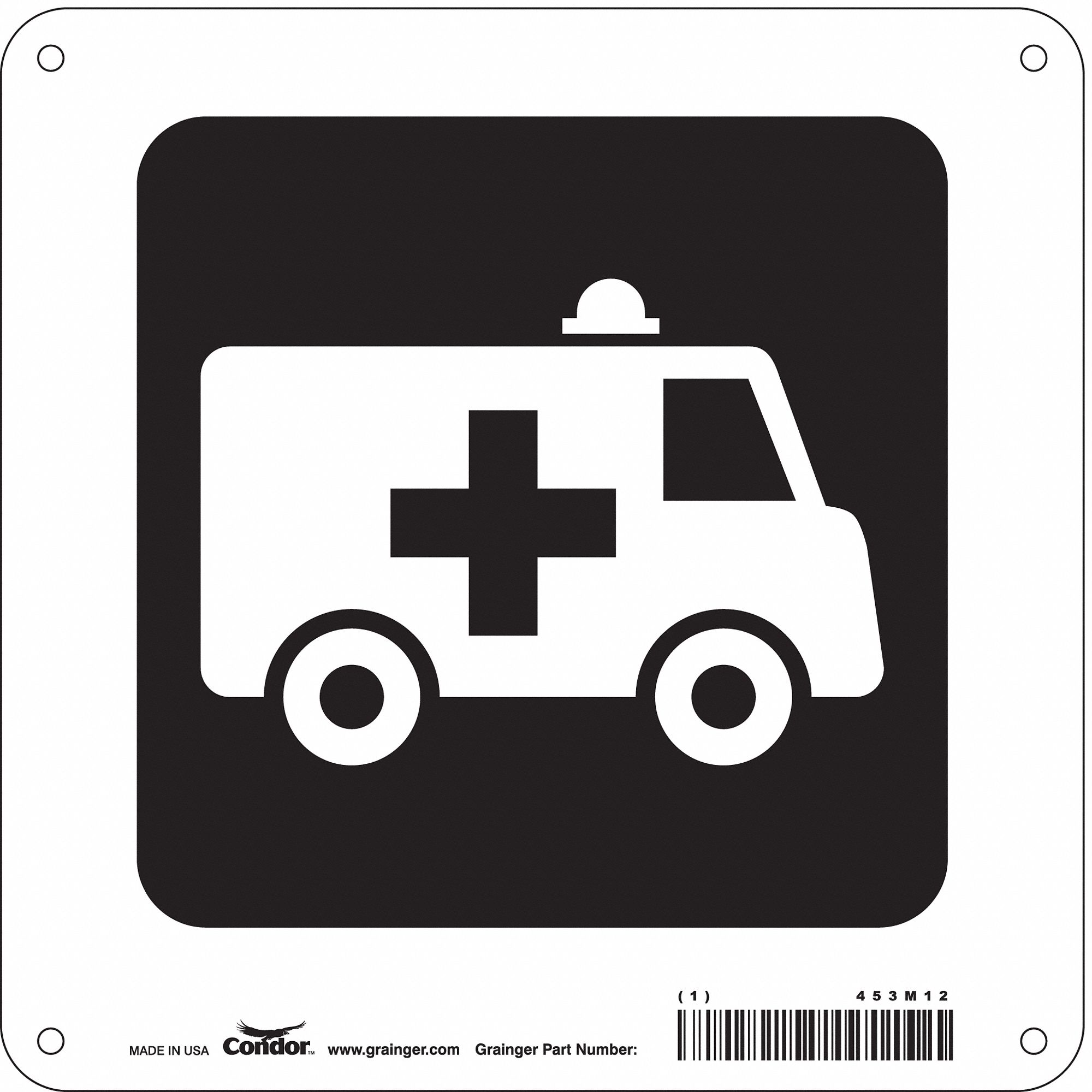 Safety Sign: Aluminum, Mounting Holes Sign Mounting, 8 in x 8 in Nominal Sign Size, 0.032 in Thick