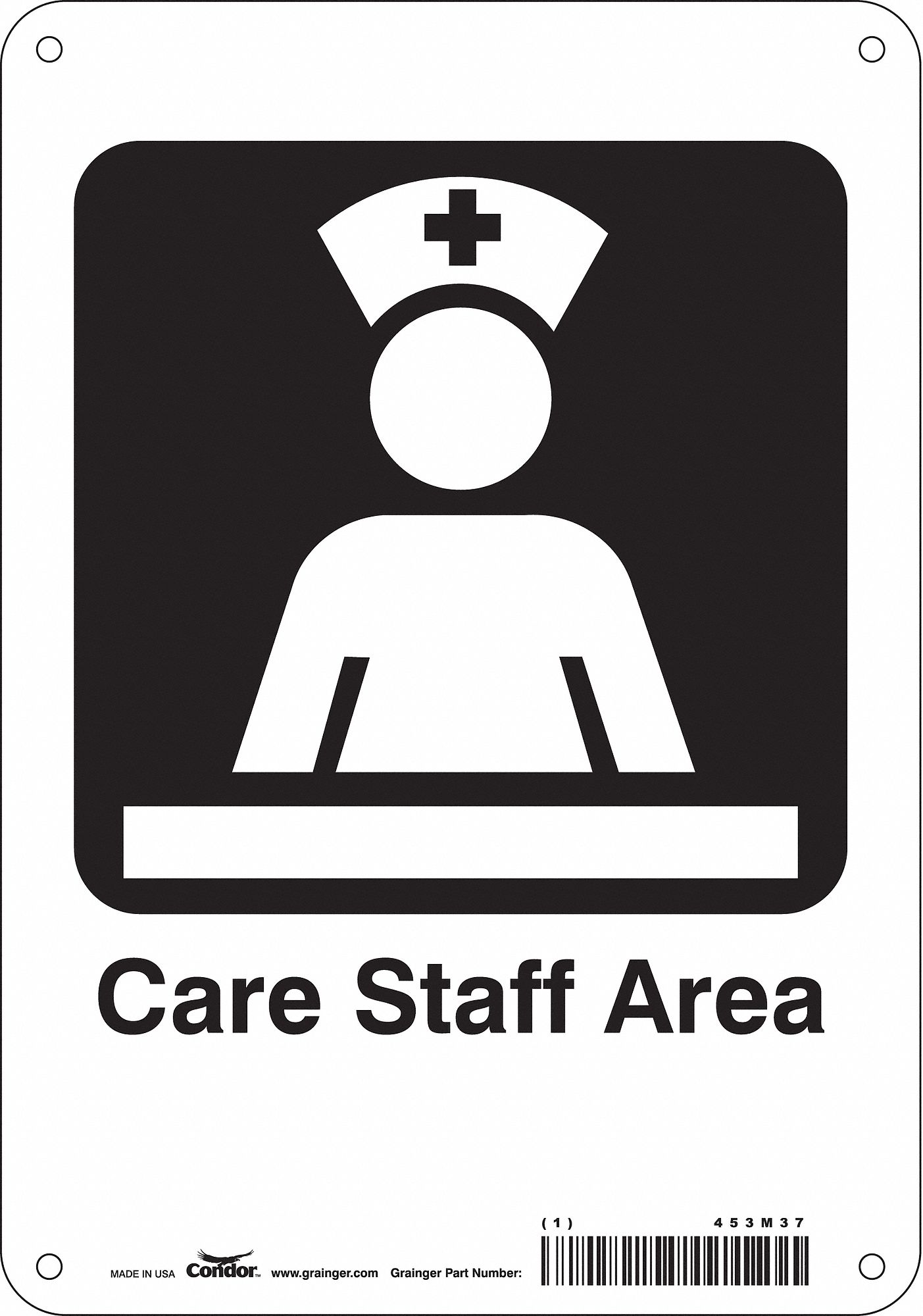 Safety Sign: Aluminum, Mounting Holes Sign Mounting, 10 in x 7 in Nominal Sign Size, 0.032 in Thick