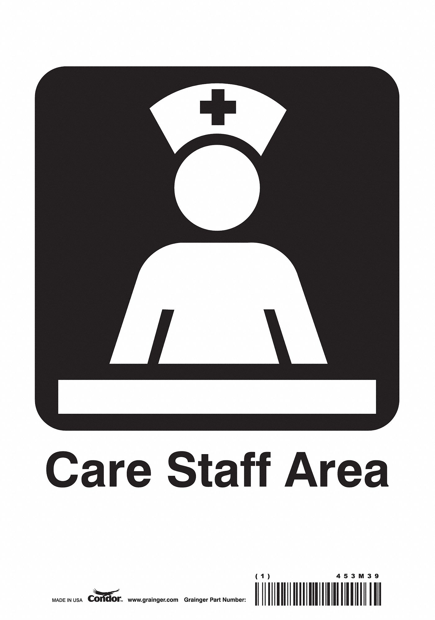 Safety Sign: Vinyl, Adhesive Sign Mounting, 10 in x 7 in Nominal Sign Size, Not Retroreflective