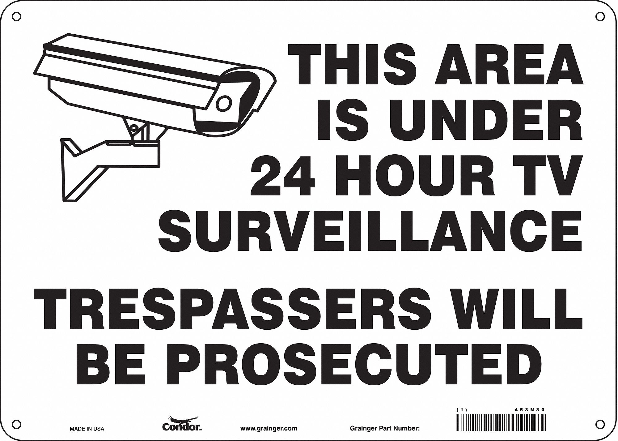 SAFETY SIGN, ALUMINUM, HOLE MOUNT, 10 X 14 IN, EMERGENCY EXIT ONLY SECURITY ALARM WILL SOUND IF DOOR IS OPENED