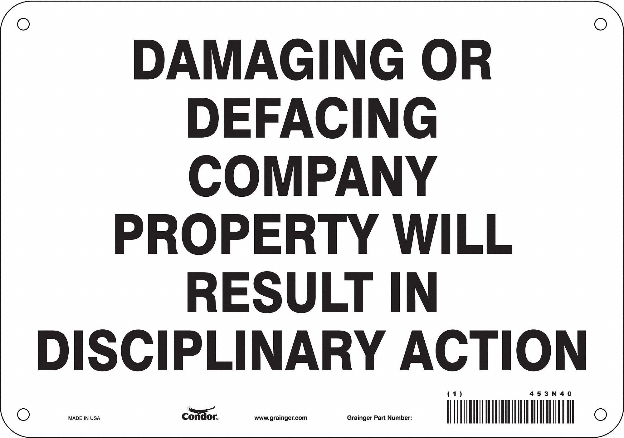Safety Sign, 7 in x 10 in, Polyethylene