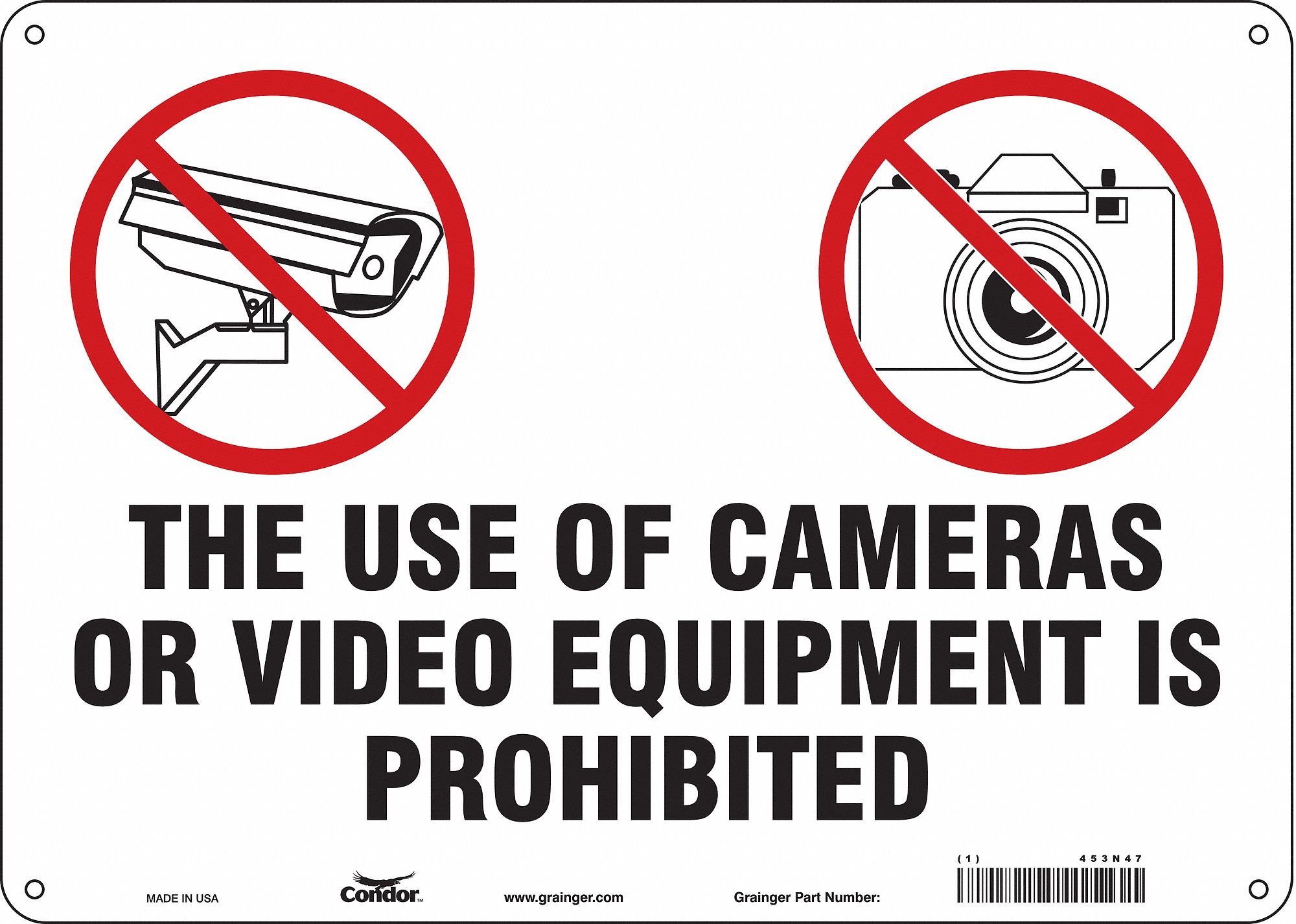 Safety Sign: Polyethylene, Mounting Holes Sign Mounting, 10 in x 14 in Nominal Sign Size, No Header