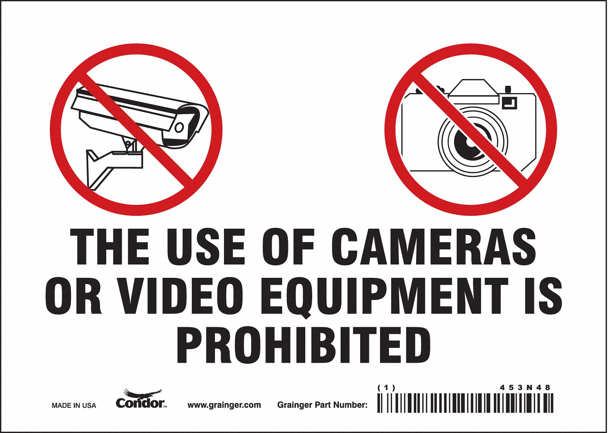 Safety Sign: Vinyl, Adhesive Sign Mounting, 5 in x 7 in Nominal Sign Size, Not Retroreflective