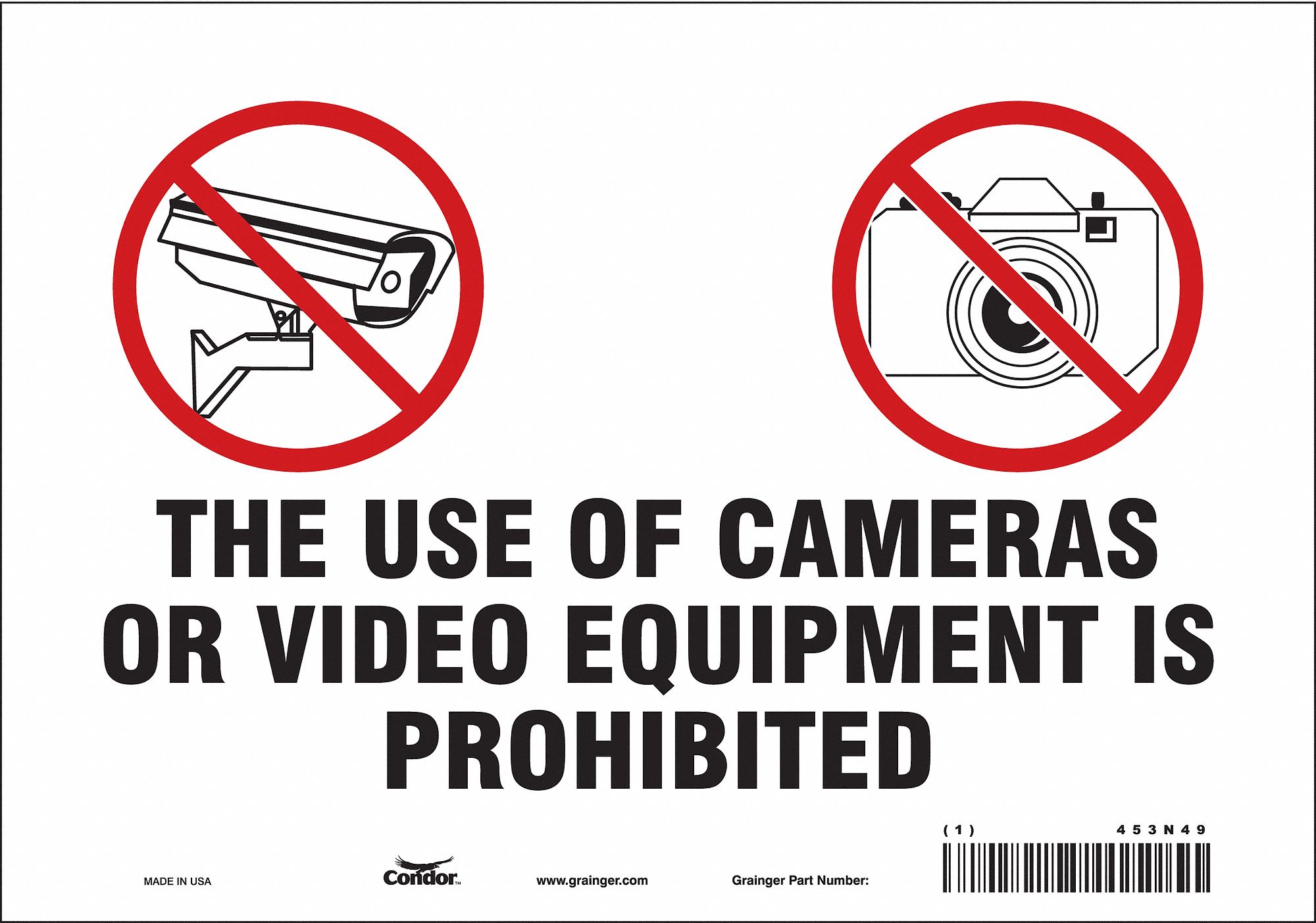 Safety Sign: Vinyl, Adhesive Sign Mounting, 7 in x 10 in Nominal Sign Size, Not Retroreflective