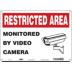 Restricted Area: Monitored By Video Camera Signs