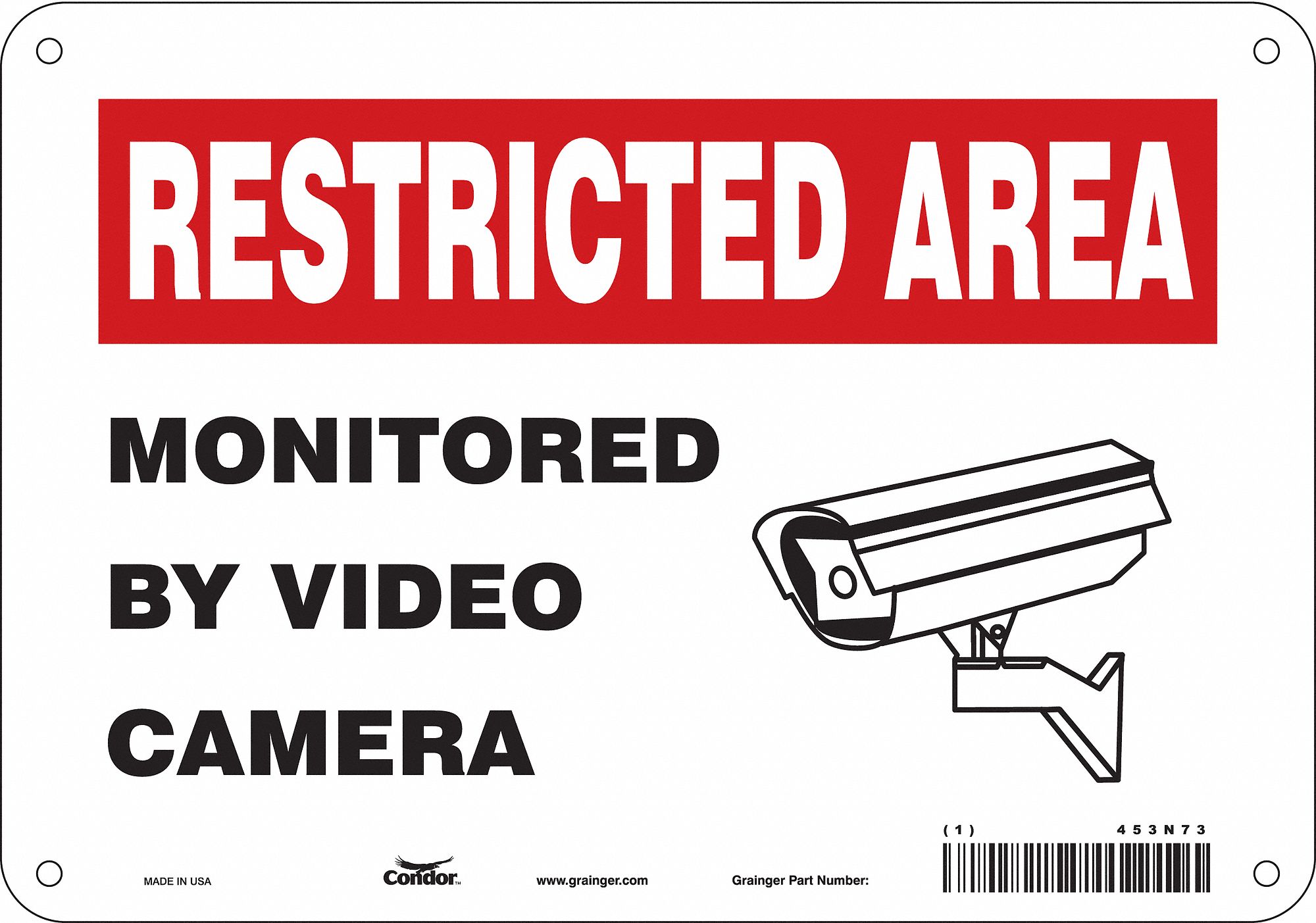 Safety Sign: Polyethylene, Mounting Holes Sign Mounting, 7 in x 10 in Nominal Sign Size, English