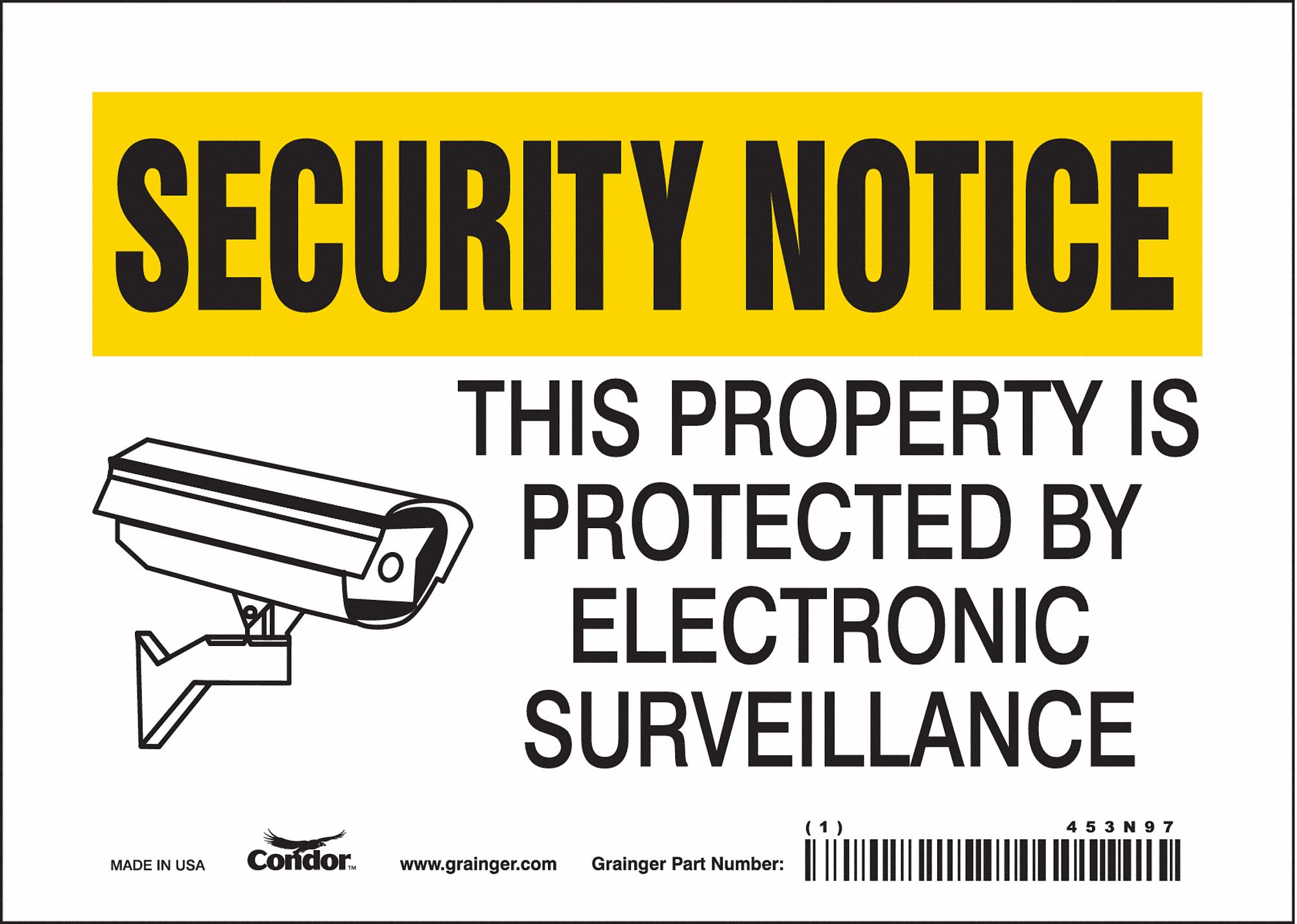 Safety Sign: Vinyl, Adhesive Sign Mounting, 5 in x 7 in Nominal Sign Size, Not Retroreflective