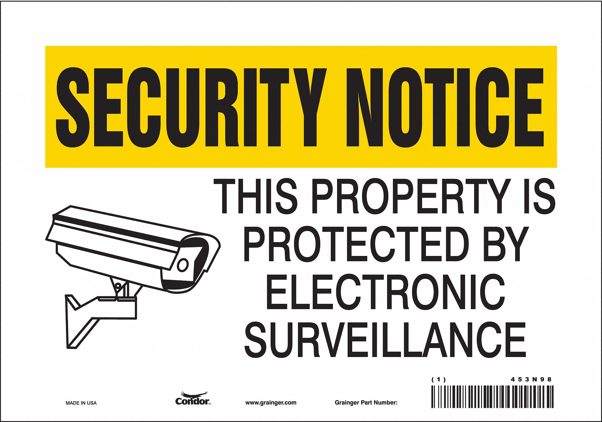 Safety Sign: Vinyl, Adhesive Sign Mounting, 7 in x 10 in Nominal Sign Size, Not Retroreflective