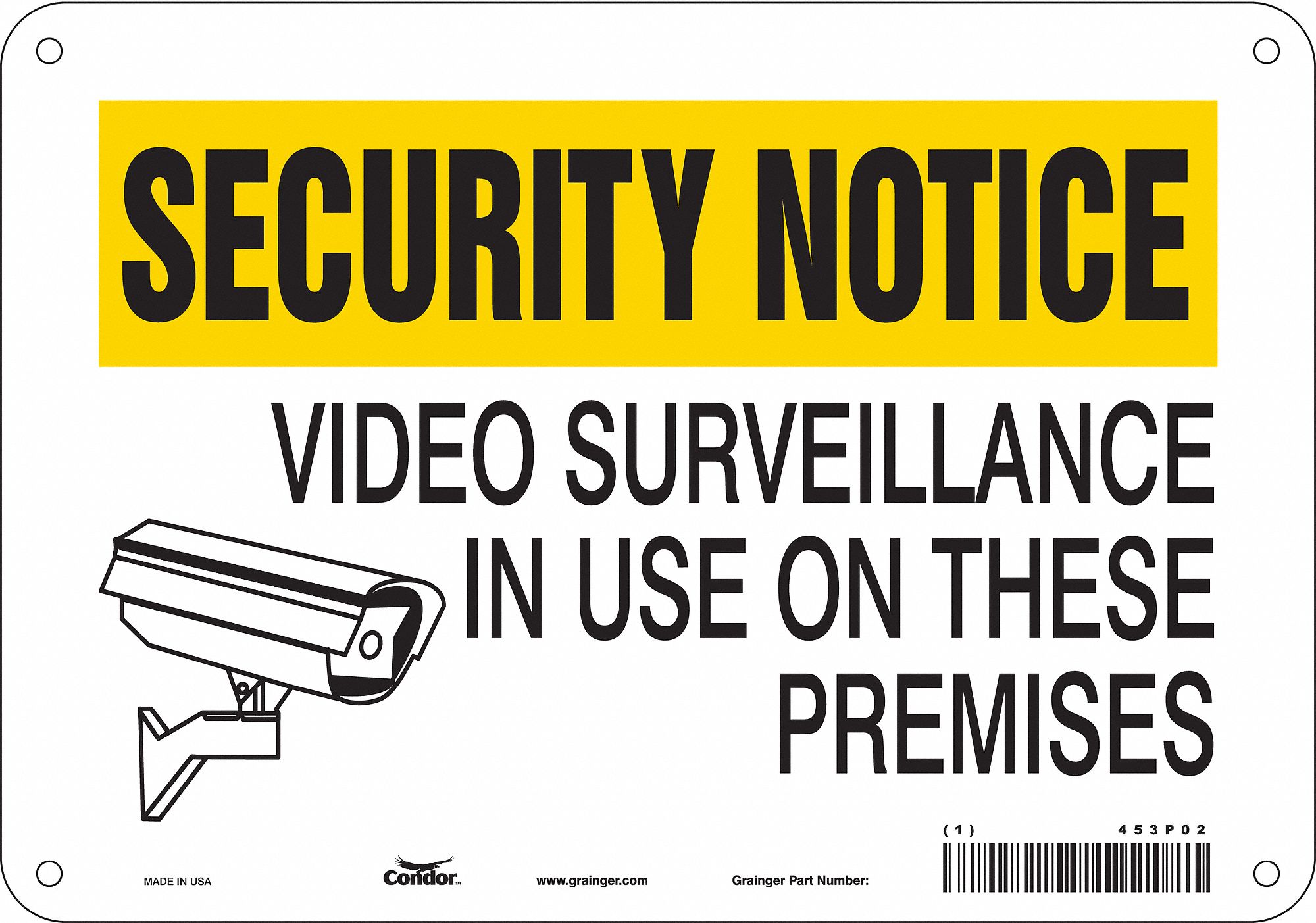 Safety Sign: Aluminum, Mounting Holes Sign Mounting, 7 in x 10 in Nominal Sign Size, 0.032 in Thick
