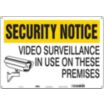 Security Notice: Video Surveillance In Use On These Premises Signs