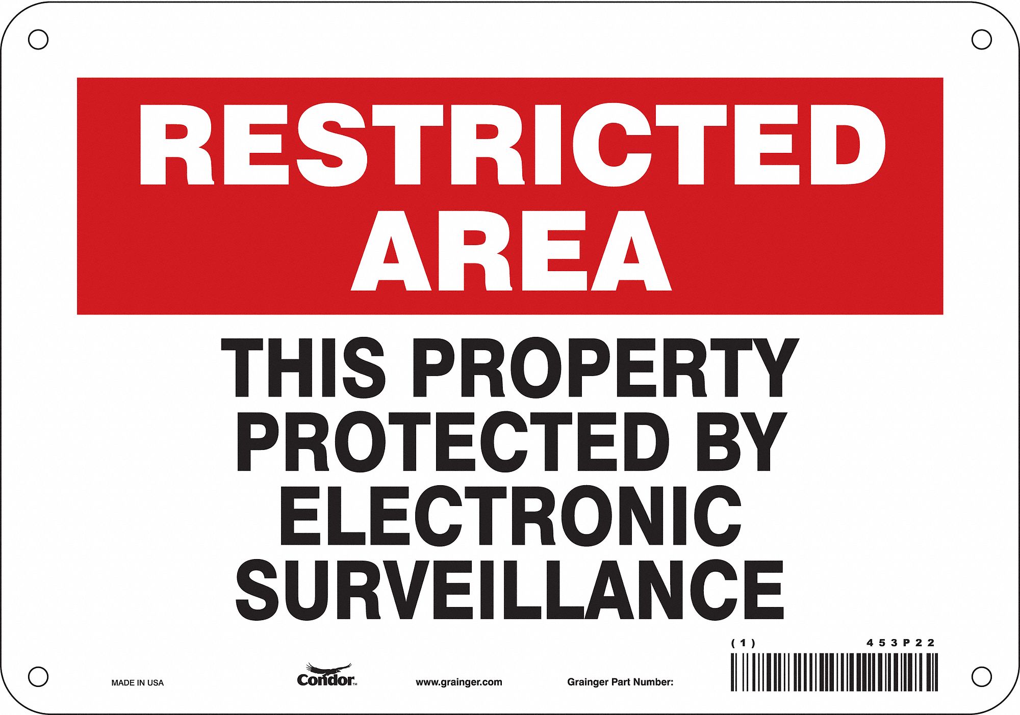 Safety Sign: Polyethylene, Mounting Holes Sign Mounting, 7 in x 10 in Nominal Sign Size, English