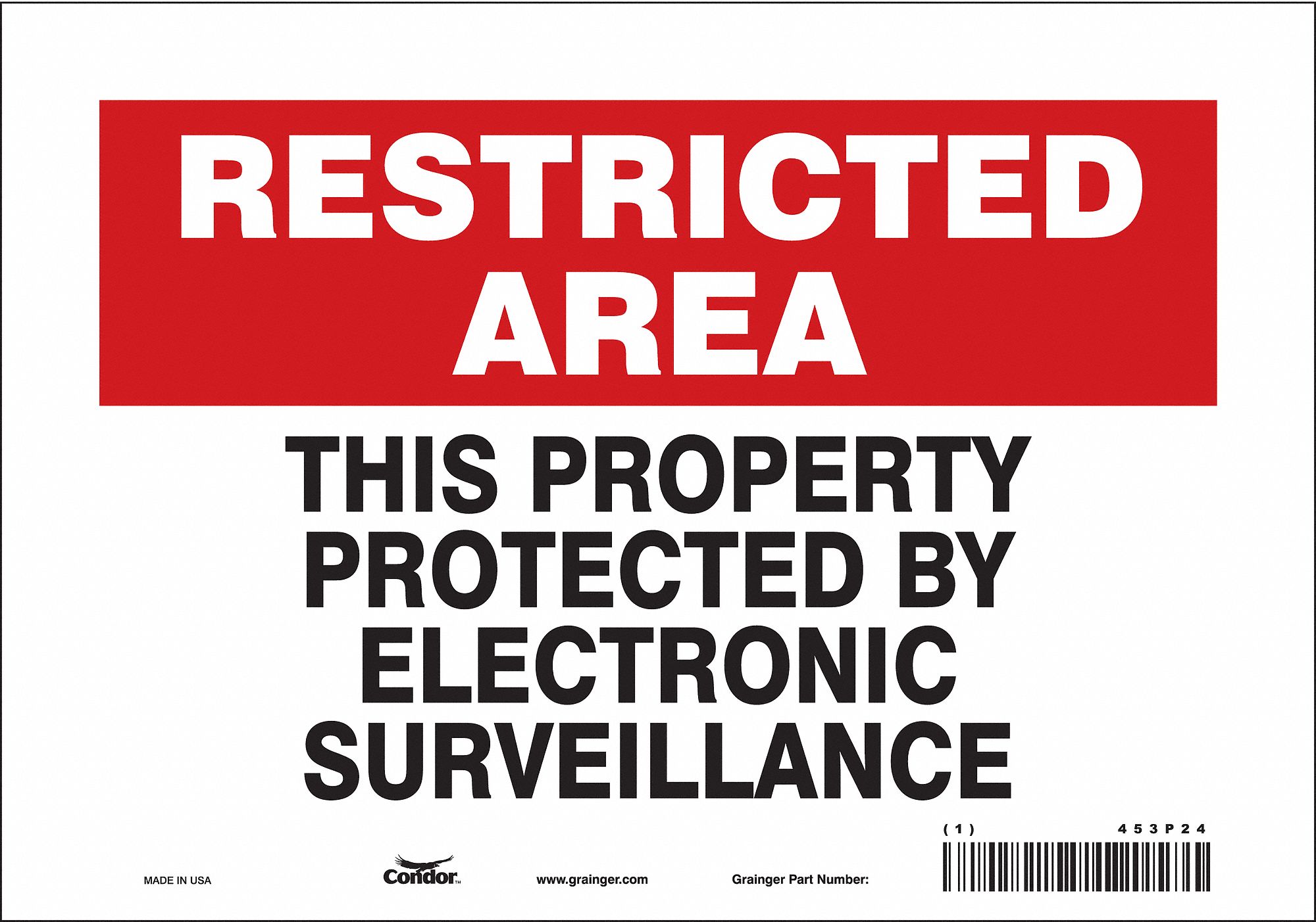 Safety Sign: Vinyl, Adhesive Sign Mounting, 7 in x 10 in Nominal Sign Size, Not Retroreflective