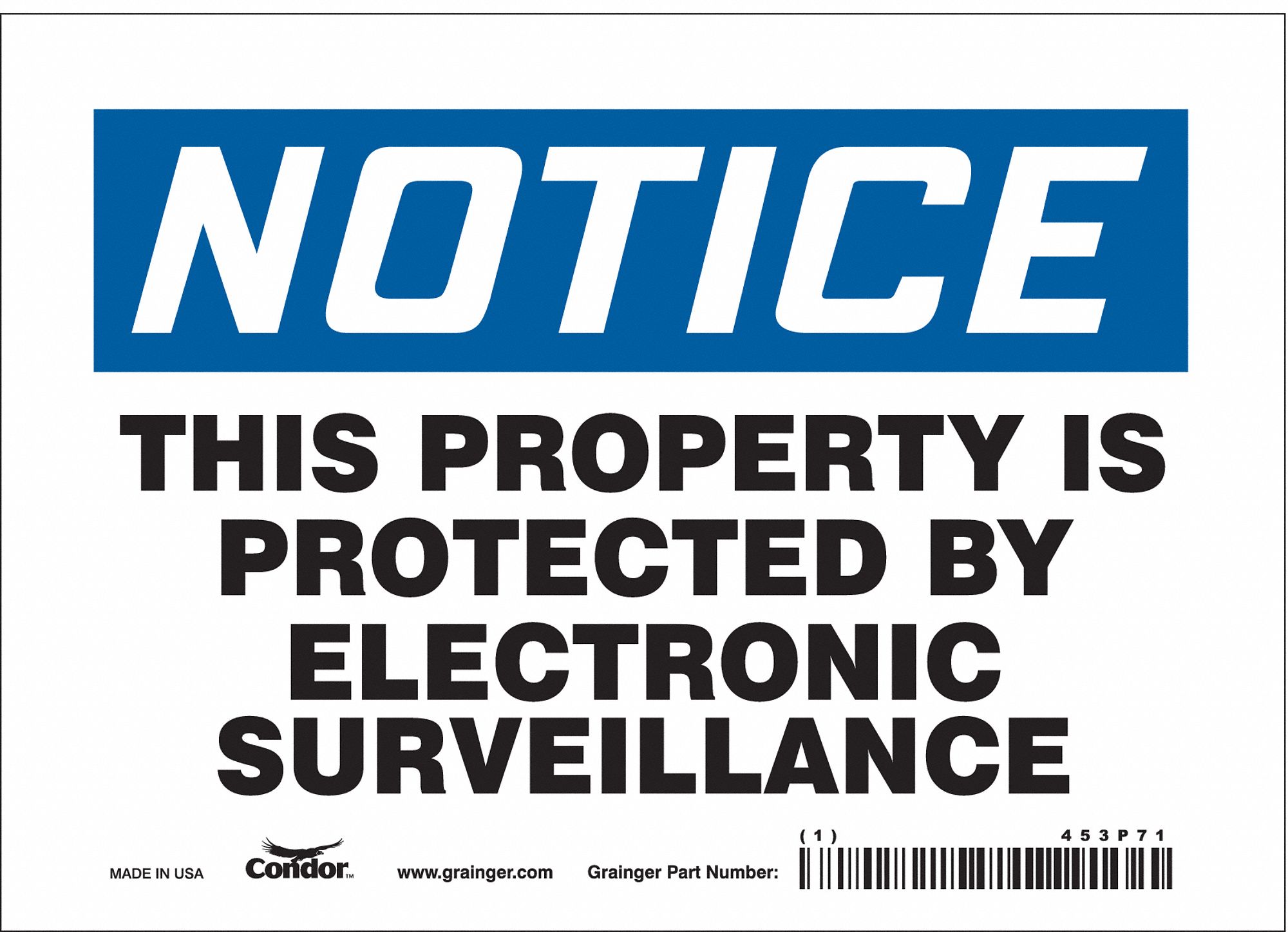 Safety Sign: Vinyl, Adhesive Sign Mounting, 5 in x 7 in Nominal Sign Size, Not Retroreflective