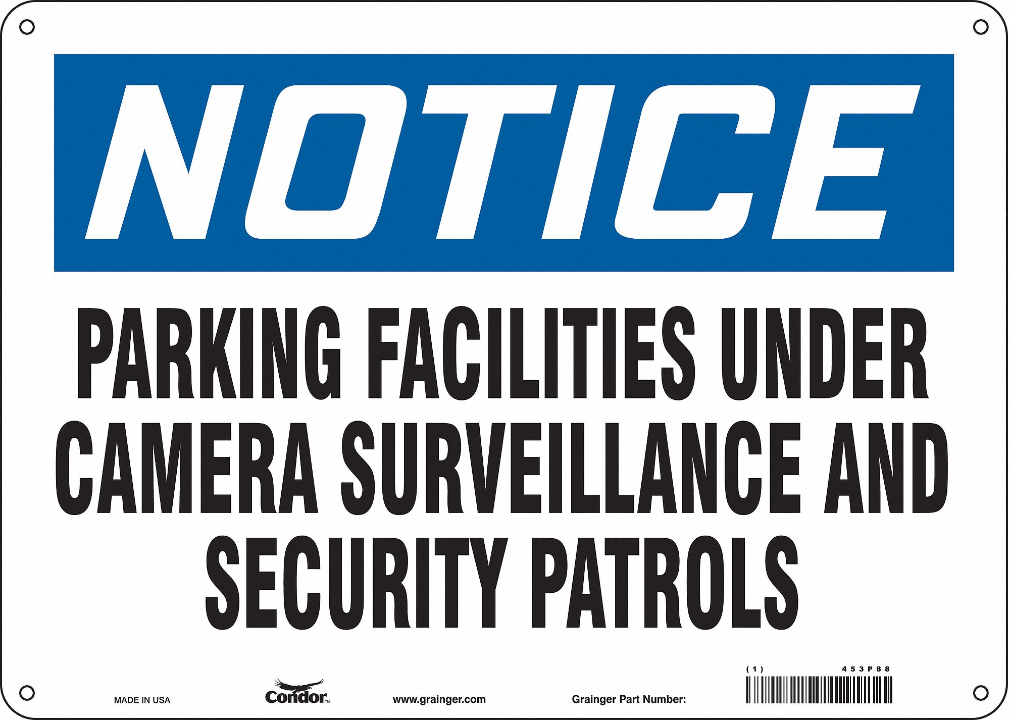 Safety Sign: Aluminum, Mounting Holes Sign Mounting, 10 in x 14 in Nominal Sign Size, 0.032 in Thick