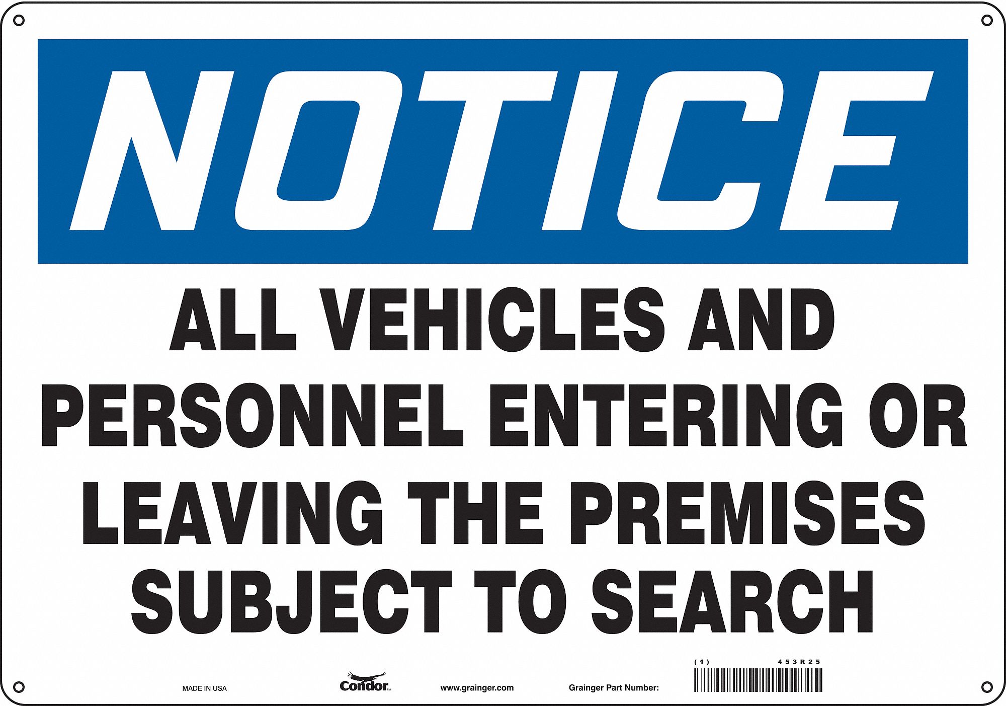 Safety Sign, 14 in x 20 in, Polyethylene