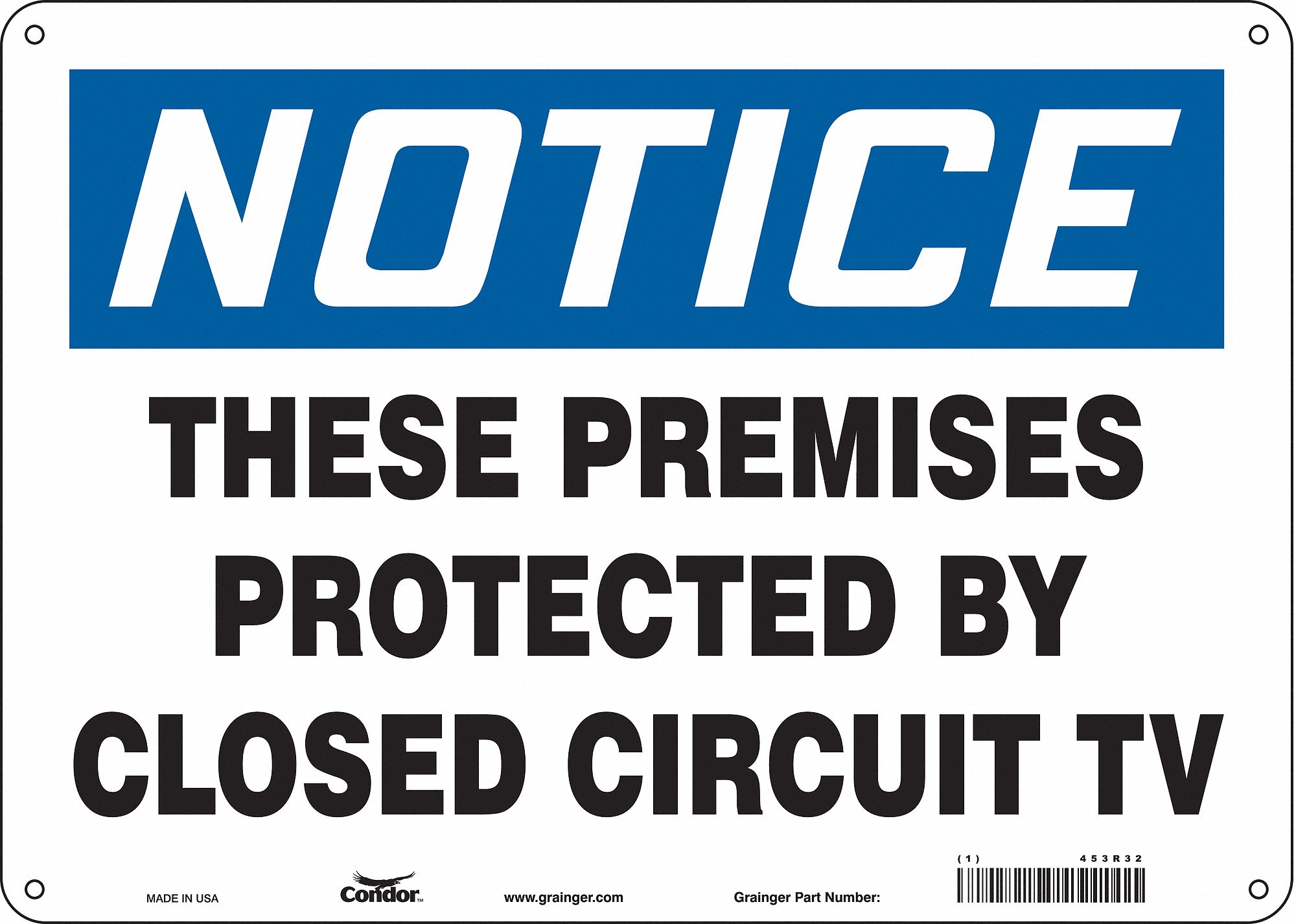 Safety Sign: Polyethylene, Mounting Holes Sign Mounting, 10 in x 14 in Nominal Sign Size, Notice